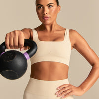 Power Open Back Mini Bra | Off White