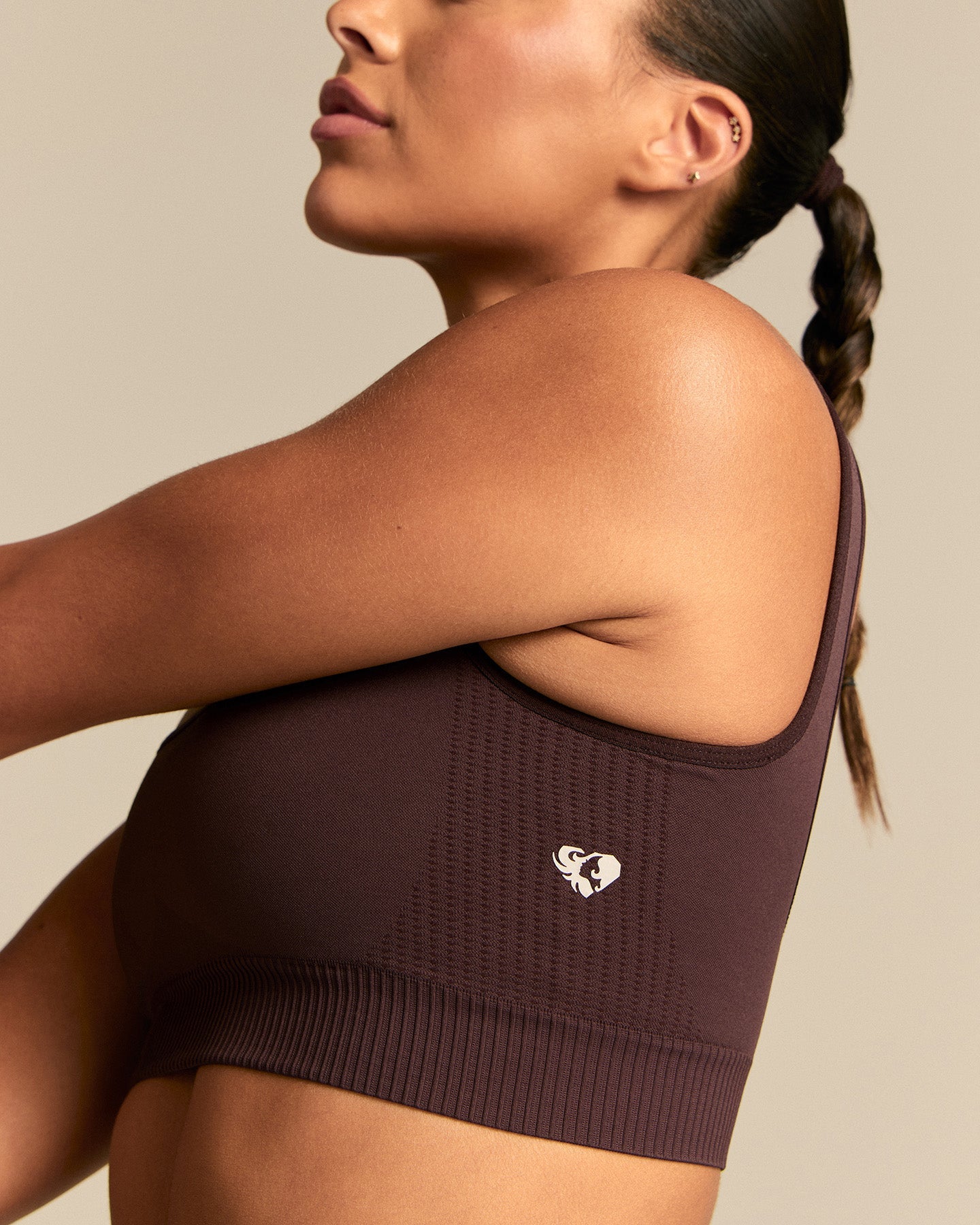Power Open Back Mini Bra | Cafe Noir