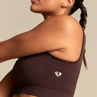 Power Open Back Mini Bra | Cafe Noir