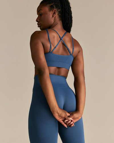 Power Seamless Adjustable Sports Bra | Blueberry