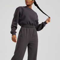 Comfort Cropped Crew Neck | Graphite