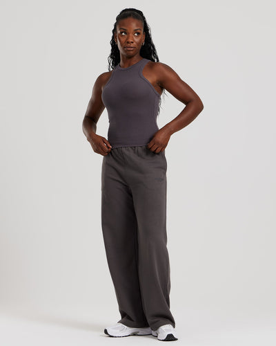 Comfort Ribbed Midi Tank | Graphite