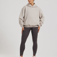Comfort Oversized Statement Graphic Hoodie | Stone