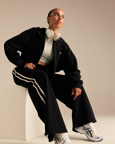 Comfort Lightweight Contrast Joggers | Black