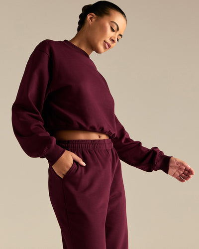 Comfort Outdoor Cropped Crew Neck | Merlot