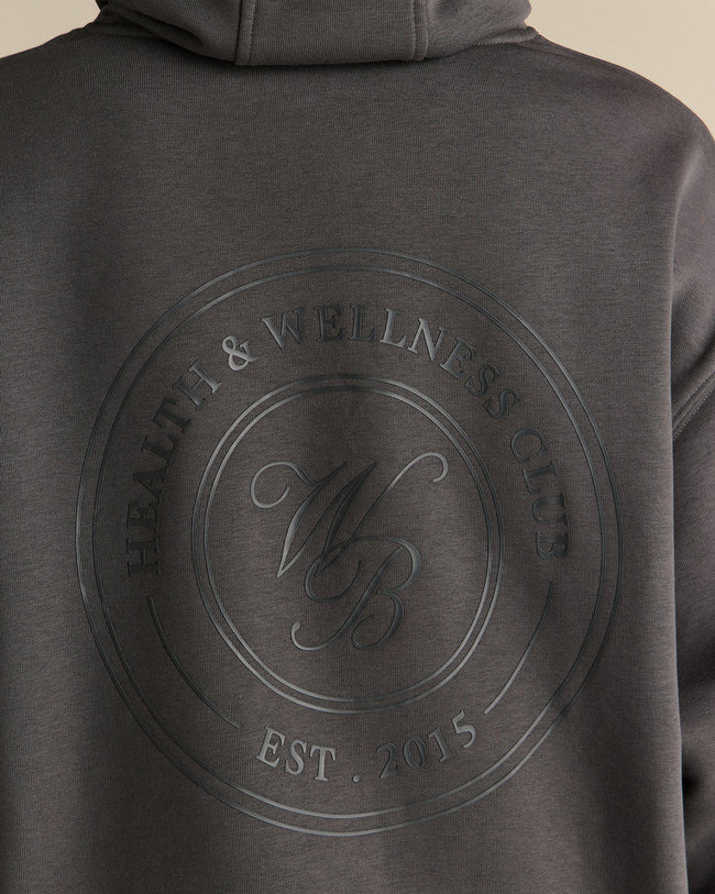 Comfort Oversized Health Club Graphic Hoodie | Graphite