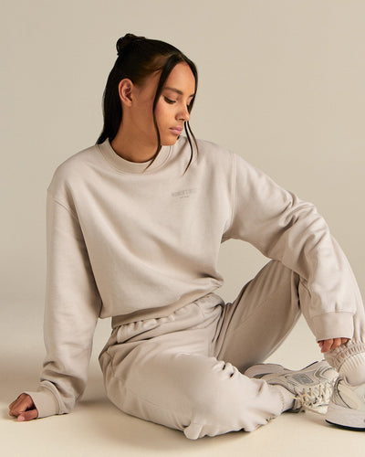 Comfort Outdoor Cropped Crew Neck | Stone