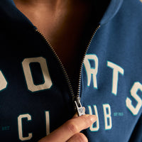 Comfort Cropped Sports Club Hoodie | True Navy