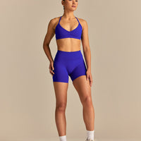 Define 2.0 Scrunch V-Neck Bra | Luminous Blue