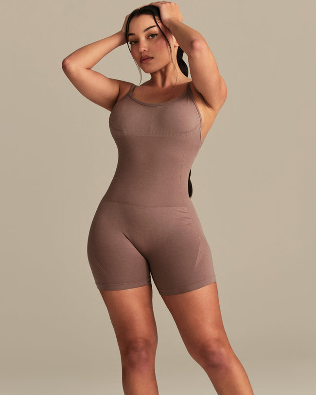 Define 2.0 Seamless Scrunch Short Unitard | Mocha