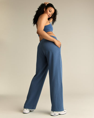 Comfort Lightweight Straight Leg Joggers | Blueberry