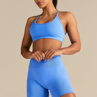 Define 2.0 Seamless Cross Back Bra | Chambray Blue