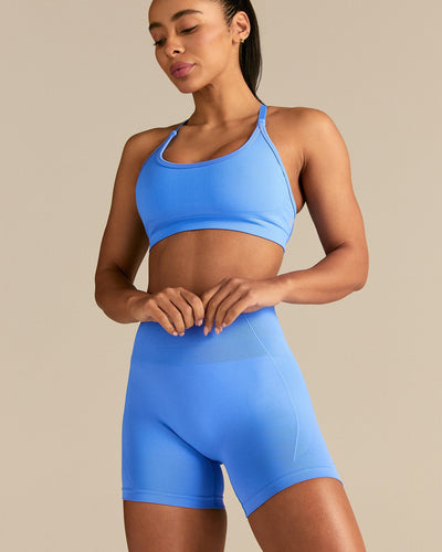 Define 2.0 Seamless Cross Back Bra | Chambray Blue