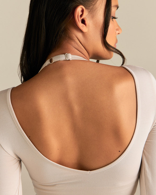 Smooth Contour Long Sleeve Reversible T-Shirt | Stone