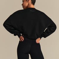 Comfort Lightweight Cropped Sweat | Black