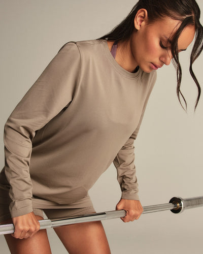 Lightweight Seamless Long Sleeve T-Shirt | Taupe Grey