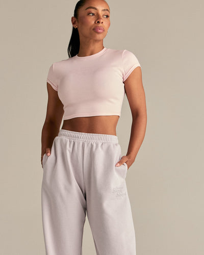 Comfort Graphic Ribbed Baby T-Shirt | Ballet Pink