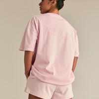 Comfort Summer Sweat Squad Graphic T-Shirt | Vintage Ballet Pink