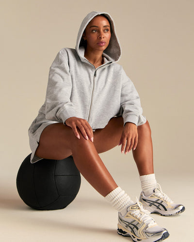 Comfort Lightweight Draw Hem Hoodie | Grey Marl