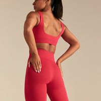 Power Seamless Open Back Mini Bra | Spicy Red