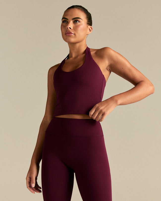 Essential Halter Tank | Merlot
