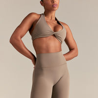 Essential Flared Leggings | Taupe Grey