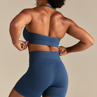 Power Seamless Halter Neck Bra | Blueberry