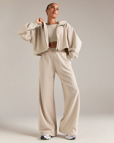 Comfort Lightweight Draw Hem Hoodie | Stone