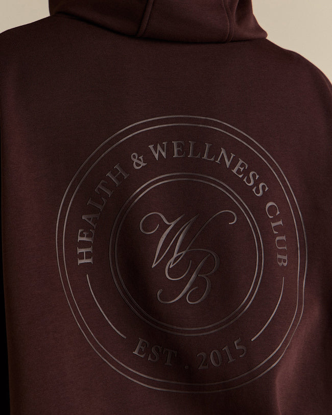 Comfort Oversized Health Club Graphic Hoodie | Cafe Noir