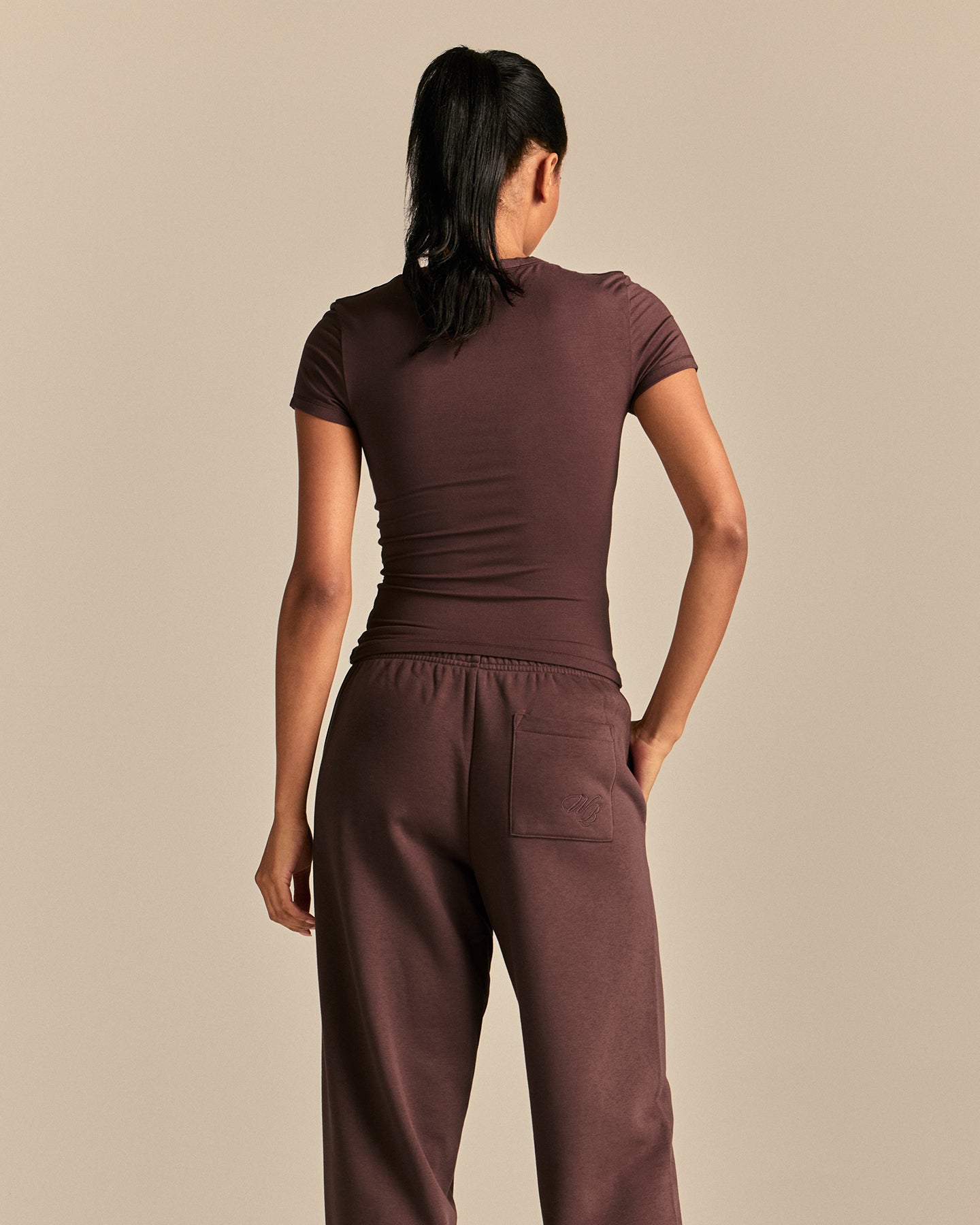 Smooth Contour Midi Short Sleeve T-Shirt | Cocoa Powder (4/6)