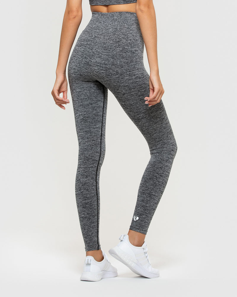 Grey Marl Next Active Sports Tummy Control High Waisted Full Length  Sculpting Leggings