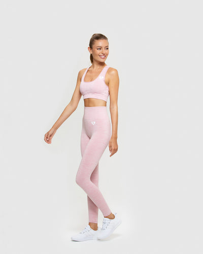 NEW Victoria's Secret PINK Seamless Sports Bra & Leggings Set Pink