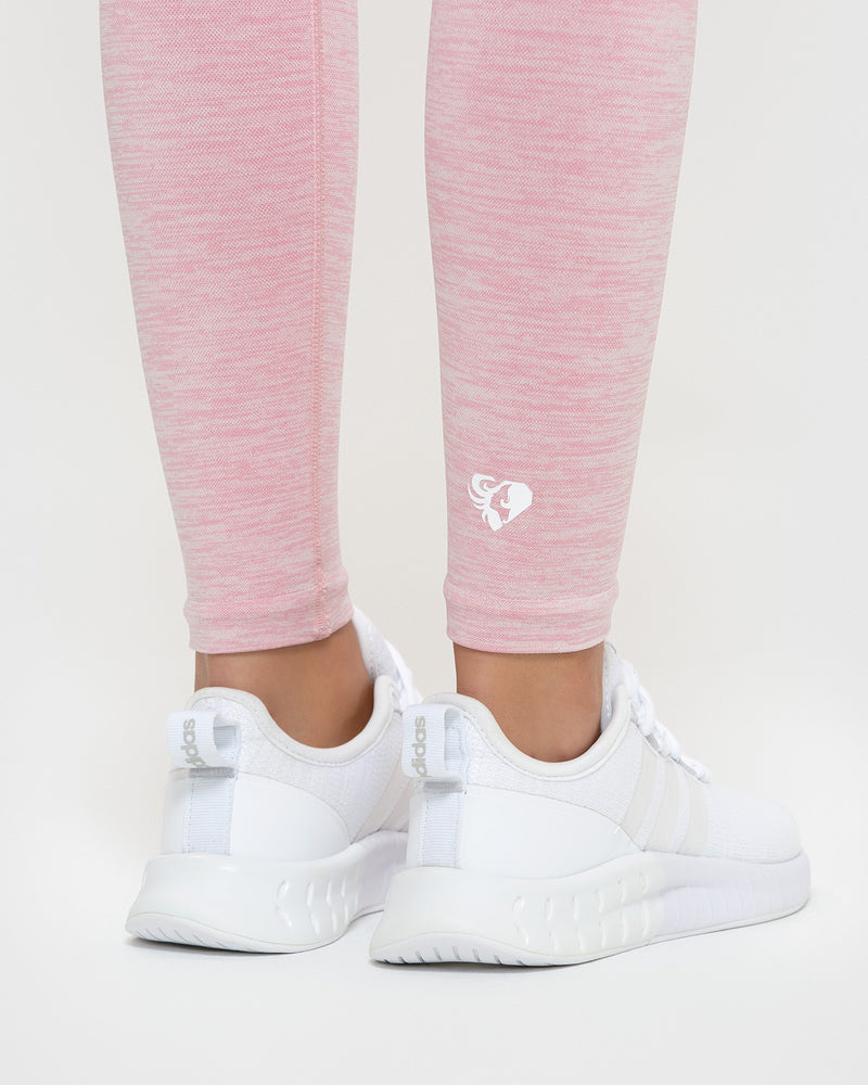 Pink seamless leggings with slits along the length - Peach Pump