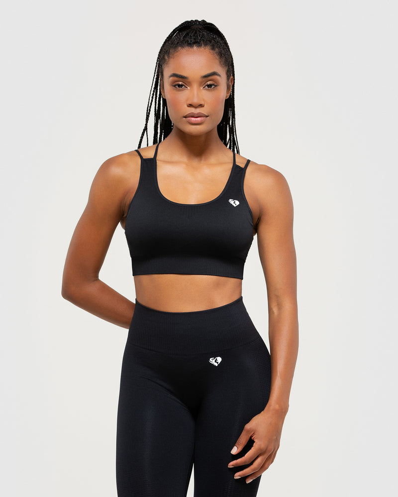 LELINTA Women's Seamless Racerback Sports Bras Workout Gym Activewear Bra  Black Size S-XL 