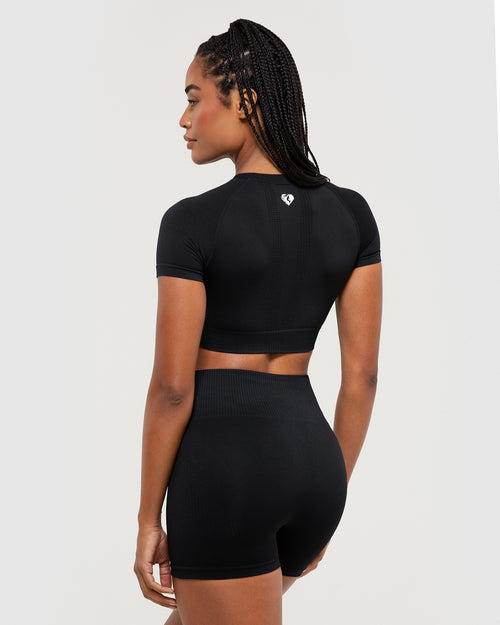 Buy Organic Cotton Seamless Long-Sleeve Crop Top, Fast Delivery