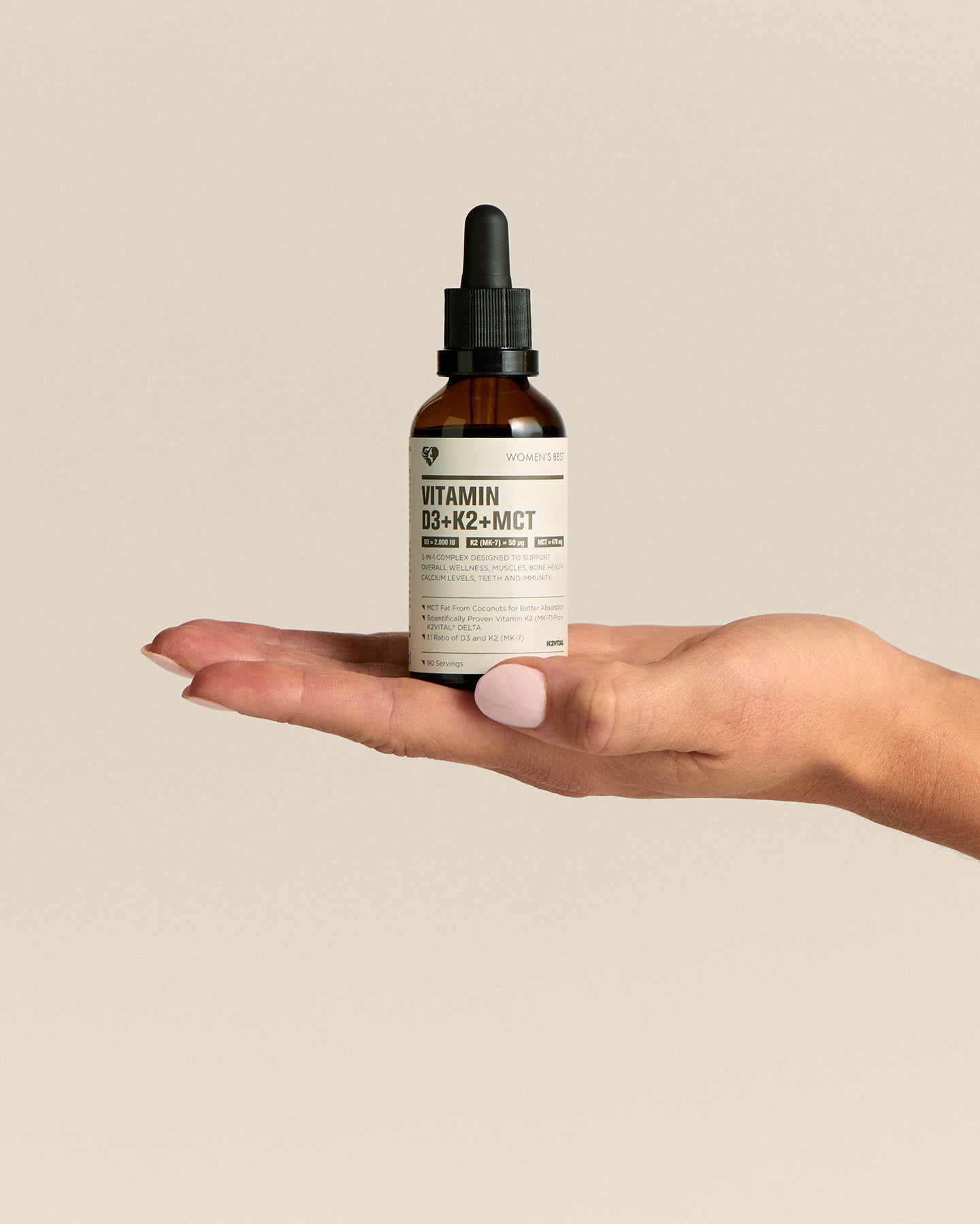 Vitamin D3 + K2 + MCT 2,000IU Liquid Drops