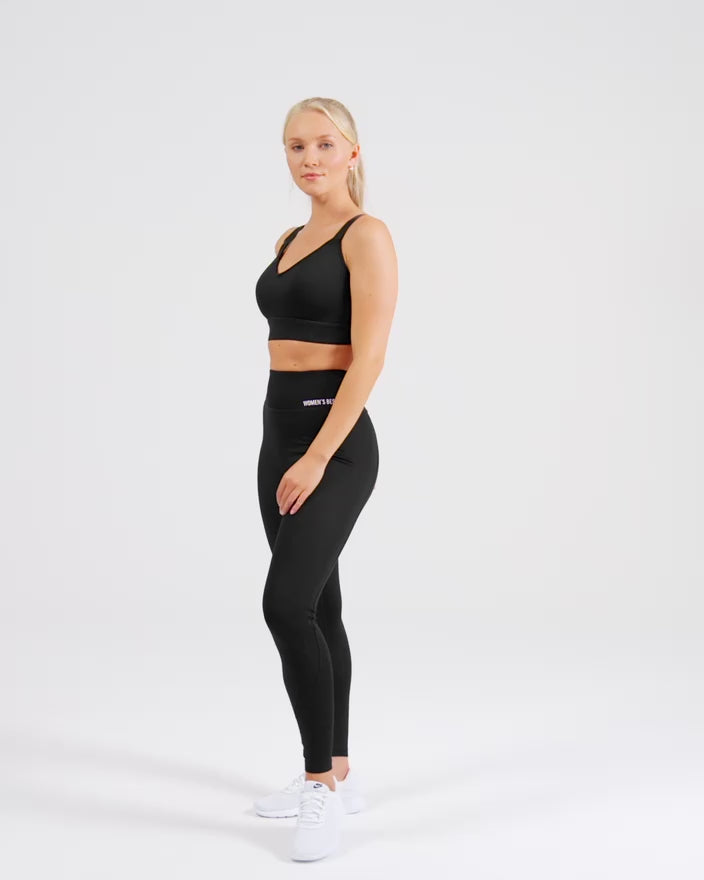 Topshop Petite full length heavy weight legging with deep waistband in  black