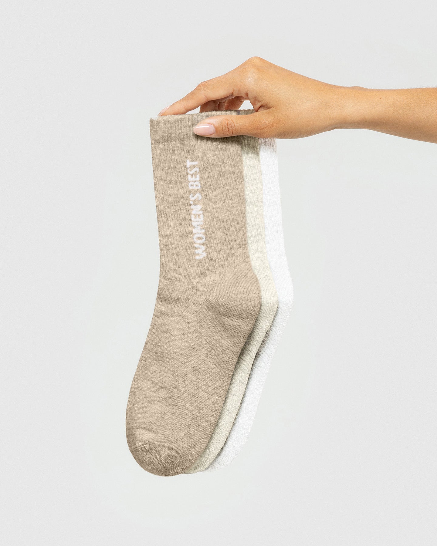 Crew Socks (3PK) | Off White/Buff/White