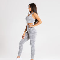 Camo Seamless Sports Bra | Grey