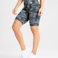 Camo Seamless Cycling Shorts | Black