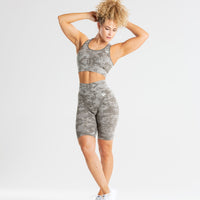 Camo Seamless Cycling Shorts | Green