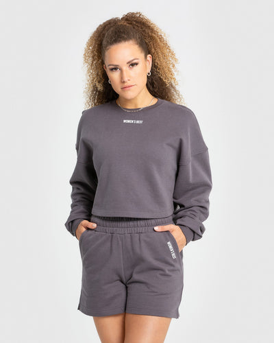 Comfort Cropped Crew Neck | Charcoal