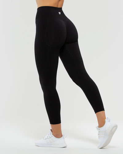 Buy Women Polyester 7/8 High-Waist Shaping Gym Leggings - Black
