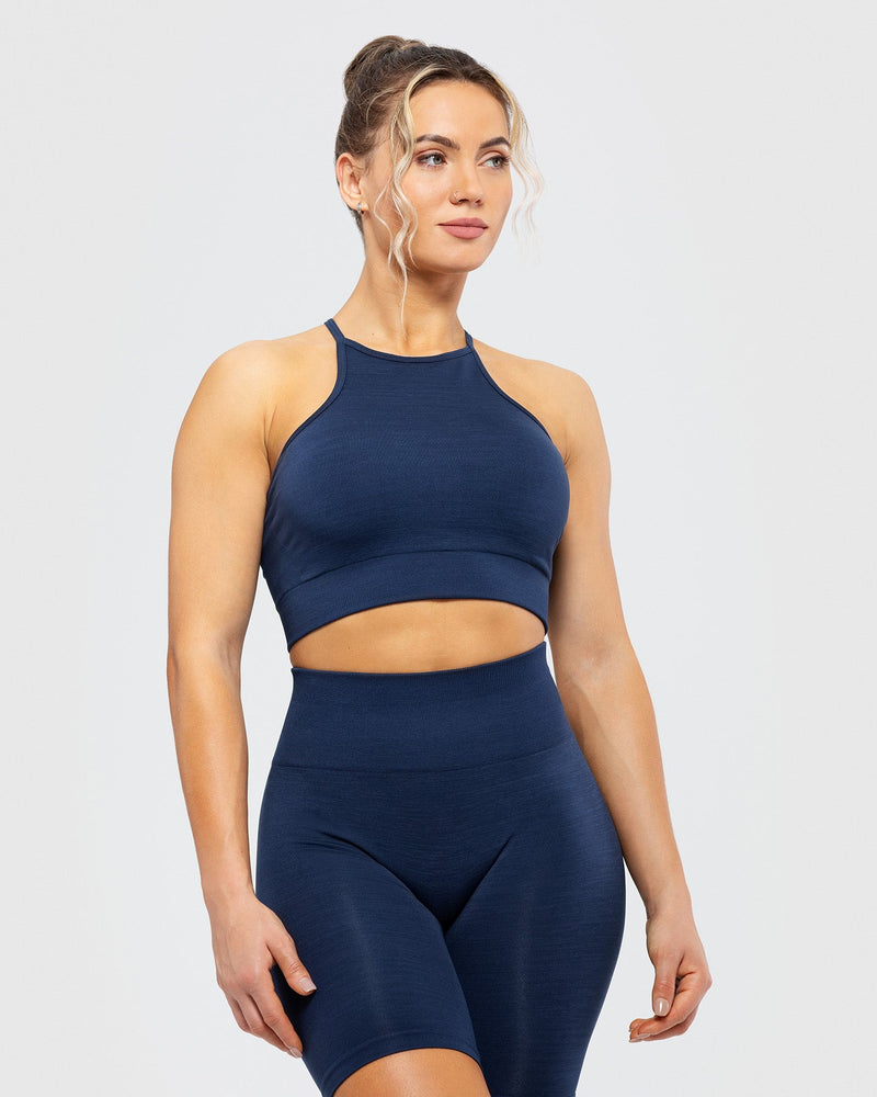 Define Seamless High Neck Bra | Sapphire Blue