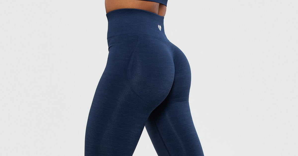 Royal to light blue ombre exercise capri length leggings. Made of 65% nylon,  30% polyester and 5% Spandex. Sold in packs of six - two smalls, two  mediums, two larges., 732479