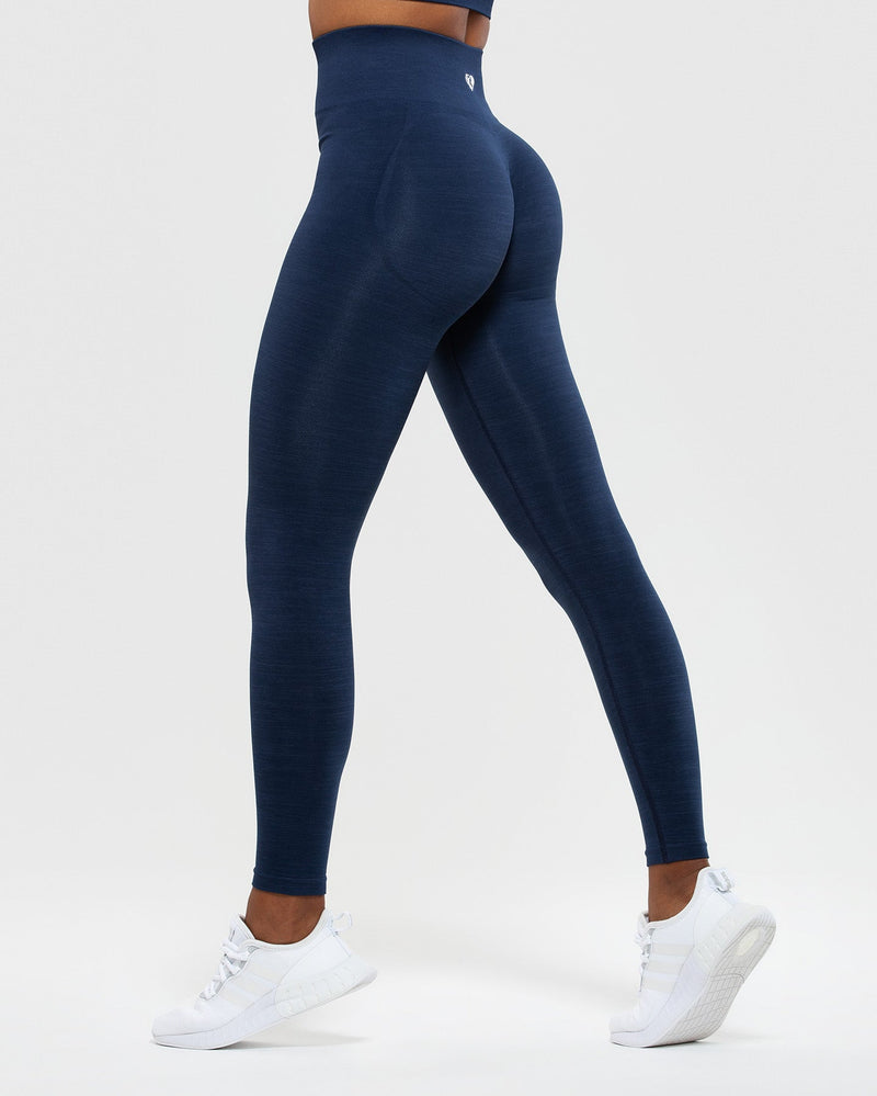 Royal to light blue ombre exercise capri length leggings. Made of 65% nylon,  30% polyester and 5% Spandex. Sold in packs of six - two smalls, two  mediums, two larges., 732479