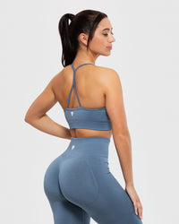 Define Seamless Racer Back Bra | Smoke Blue