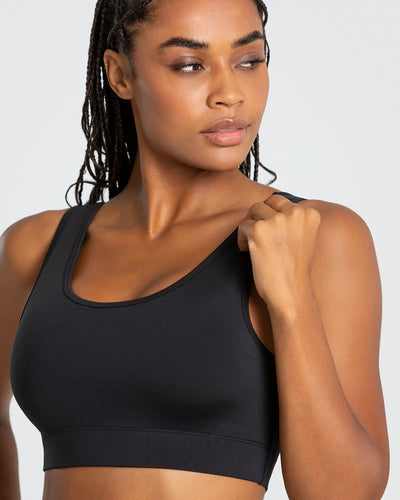 Cotton Plain Ladies Black Sport Bra, For Daily Wear, Size: 32-40