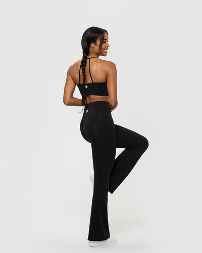 Women's Textured Flare Leggings - JoyLab™ Black XS
