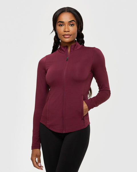 Essential Full Zip Jacket Dark Cherry Women s Best